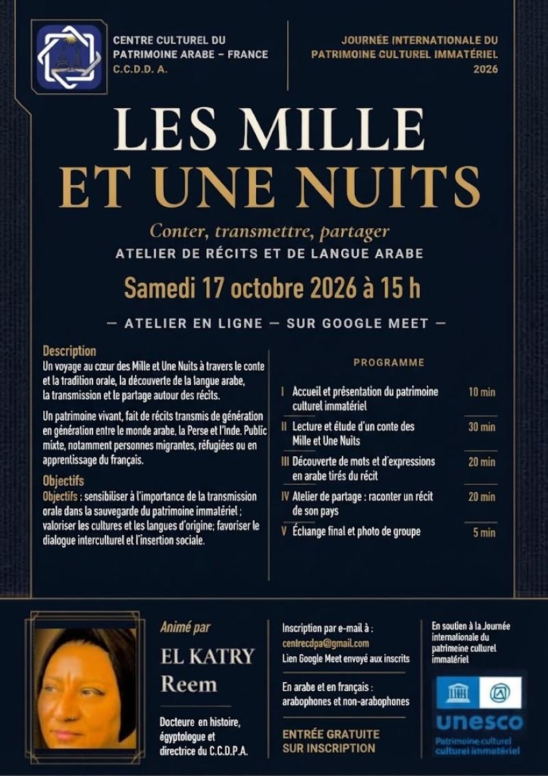 Les Mille et Une Nuits : conter, transmettre, partager. Atelier de récits et de langue arabe