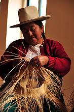 Traditional weaving of the Ecuadorian toquilla straw hat