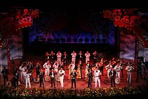 Mariachi, string music, song and trumpet