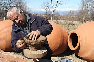 Ancient Georgian traditional Qvevri wine-making method
