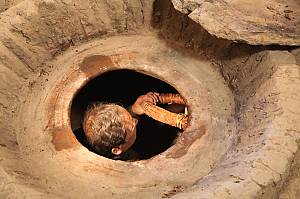 Ancient Georgian traditional Qvevri wine-making method
