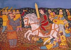 Performance of the Armenian epic of 'Daredevils of Sassoun' or 'David of Sassoun'
