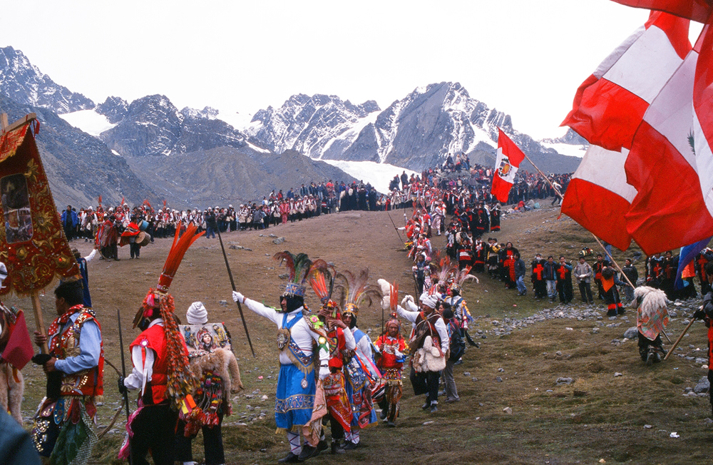 Pilgrims perfoming traditional dances (Peru)