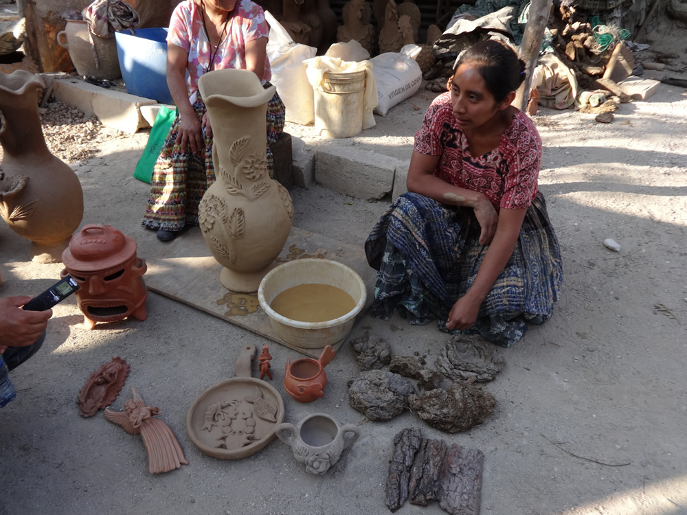 Travail de terrain avec les artisanes Maya-Pocomam de Chinautla, Guatemala