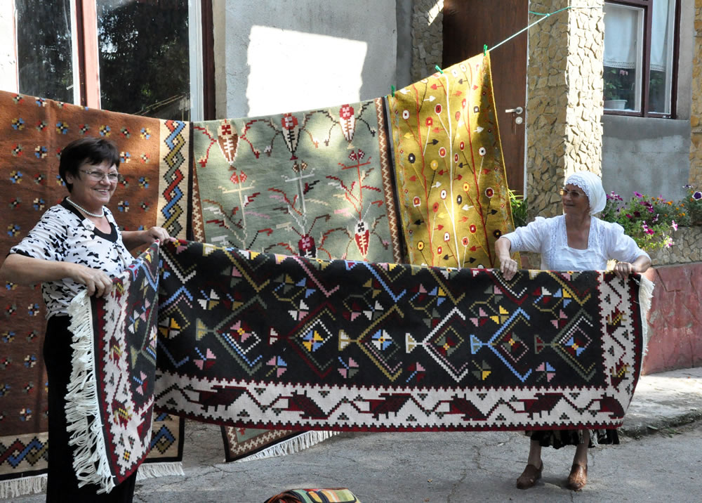 Exposing carpets in the sun, Clişova Nouă, the Republic of Moldova, 2014