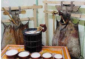 Traditional technique of making Airag in Khokhuur and its associated customs