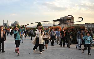 Chogān, a horse-riding game accompanied by music and storytelling