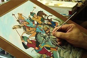 Chogān, a horse-riding game accompanied by music and storytelling