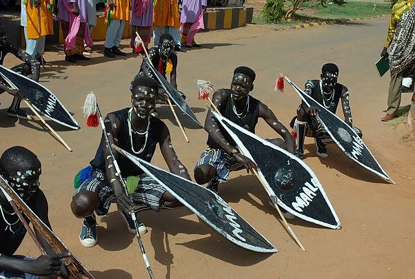 Members of the Maale Cultural Group in South Sudan