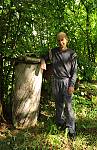 S?awomir Niemcewicz, Budwied?, Augustowska forest. He inherited 19 log hives from his grandfather. Nowadays, he keeps bees just in one log live, Poland