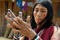 The Dukug, awajun wisewomen, are the main bearers of the pottery making tradition. In the picture Ms. Taijin shows the rolling and knead technique Read more on the element