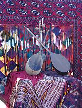 Dutar making craftsmanship and traditional music performing art combined with singing