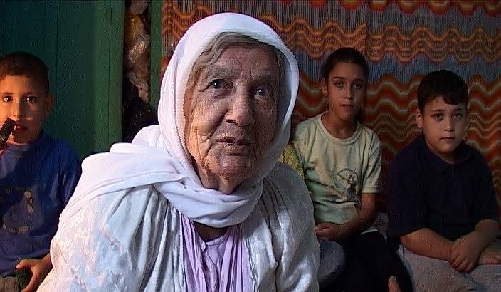 82-year old Safia AbulHeja originally from Haifa, a refugee in Jenin Camp talking about the Hikaye and its narration
