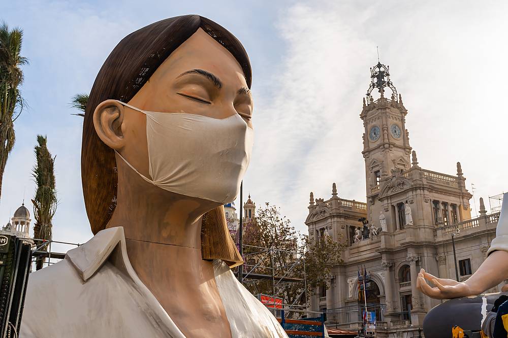 The Generalitat of Valencia postponed the celebration of Las Fallas Festival 2020 traditionally celebrated in March over coronavirus prevention. Spain, 12 March 2020. 