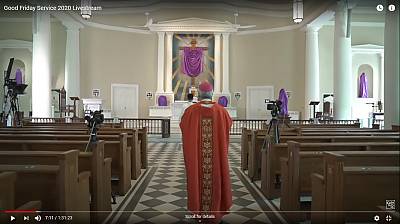 Good Friday online service at the Cathedral of the Good Shepherd by Archbishop William Goh on 10 April 2020.