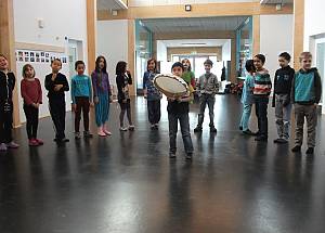 Inuit drum dancing and singing