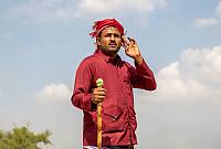 A herder calling his flock by 