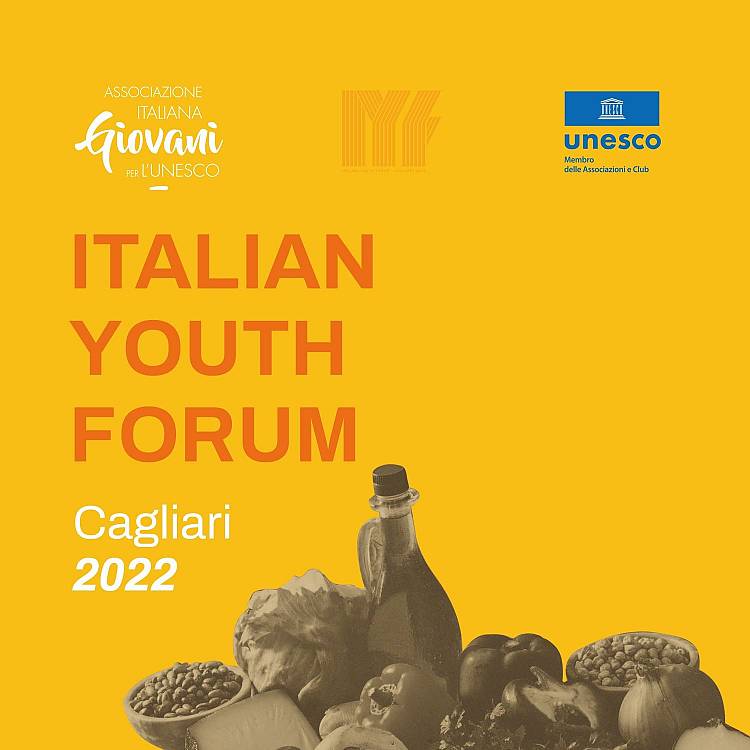 Affiche officielle de l'événement du Forum italien de la jeunesse à Cagliari, Sardaigne (Italie) 