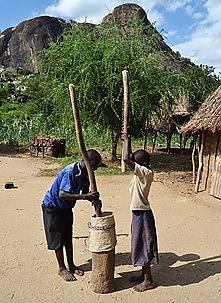Children participating in safeguarding traditional foodways in Kenya