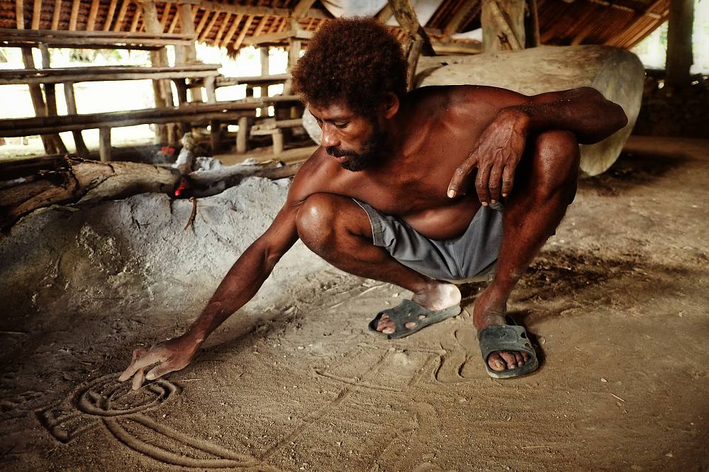 Sand drawing in Vanuatu