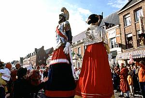 Processional giants and dragons in Belgium and France