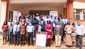 Representatives from the Uganda National Commission for UNESCO, the Ministry of Education, Uganda National Curriculum Development Centre, the culture sector, civil society and the media during the launch of the Bachelor of Cultural Heritage Course in Kampala