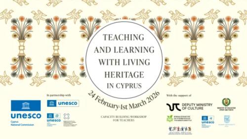 Poster of the activity Teaching and learning with living heritage in Cyprus
